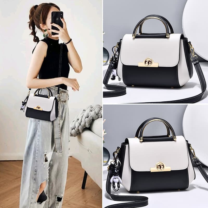 Bolsa feminina modelo 2026, bolsa feminina com blocos de cor, bolsa feminina elegante, bolsa de ombro e transversal, bol