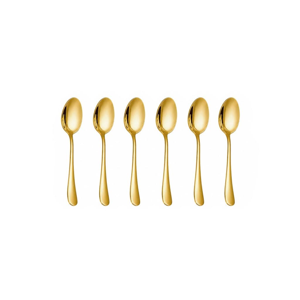 Colher de Cafe Dourado Jogo Colheres Inox Pequena 6un