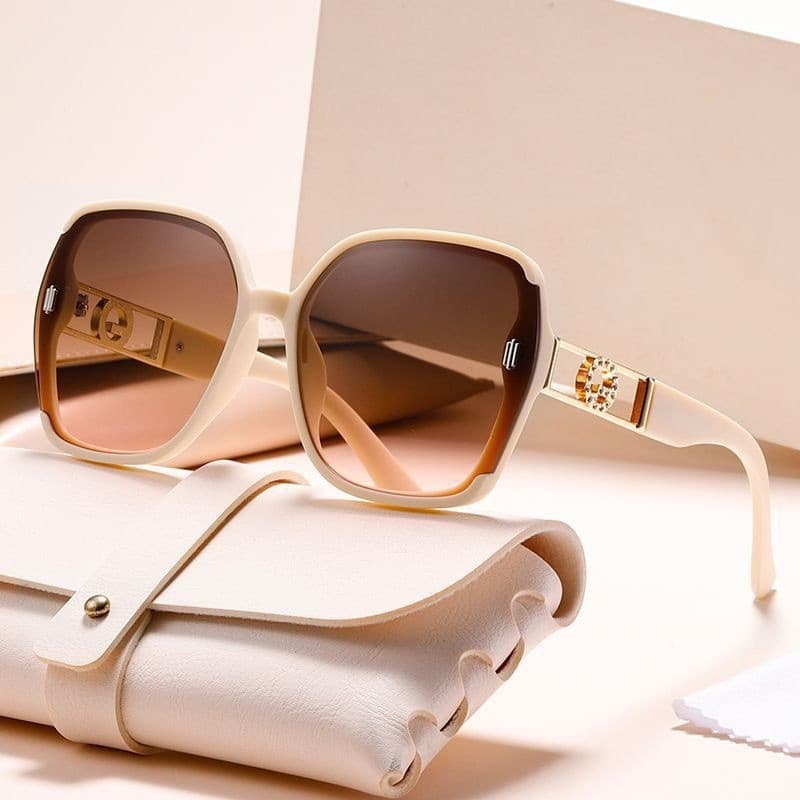 Óculos de sol femininos de novo estilo, anti-ultravioleta, óculos de sol para rostos grandes, combinam com tudo, confere