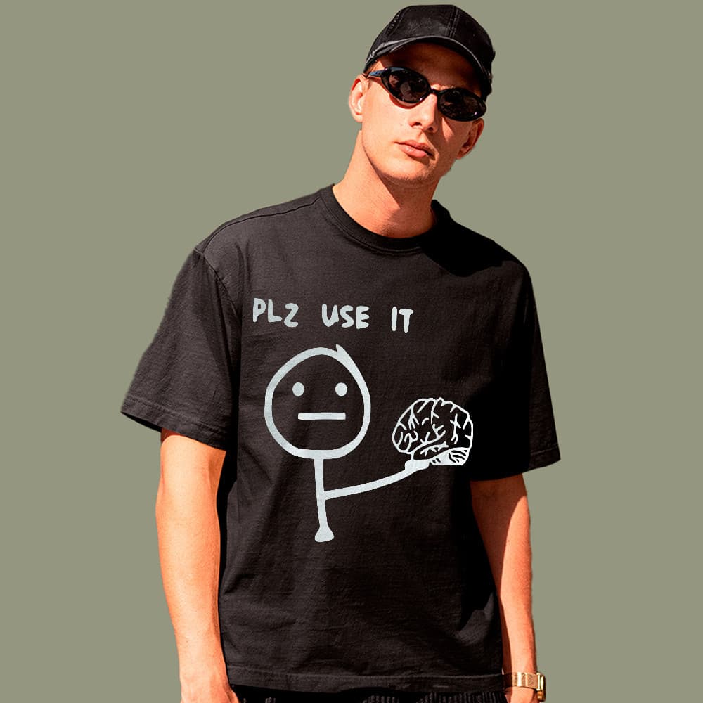 Camiseta Básica Humor Sarcástico Use Seu Cérebro 100% Algodão