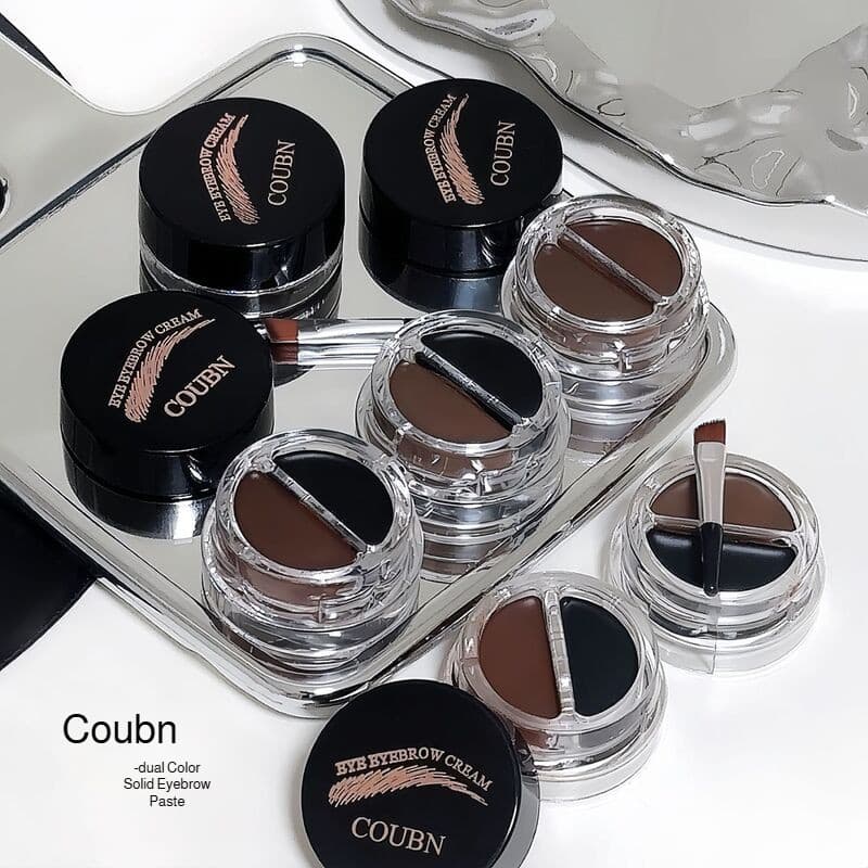 Creme para sobrancelhas bicolor matte com pincel para delineador