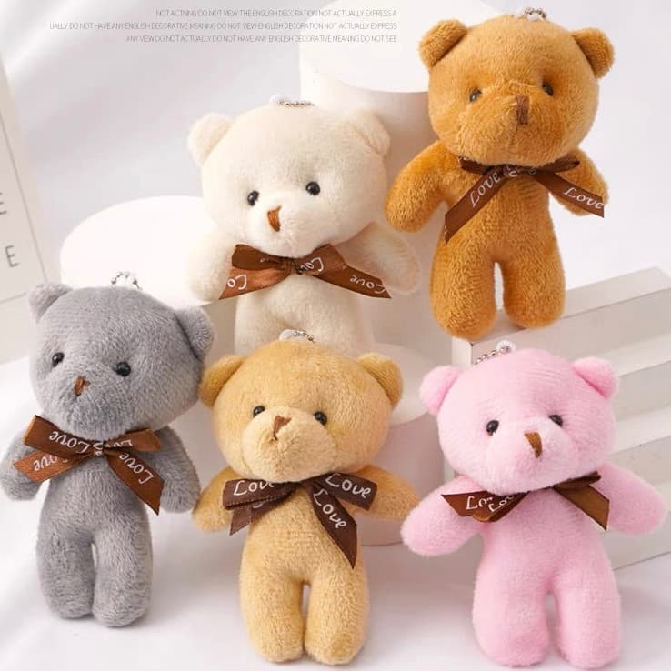 48/60 peças/12 cm chaveiro de pelúcia em forma de urso, brinquedo de pelúcia para presente de aniversário e Dia dos Namo