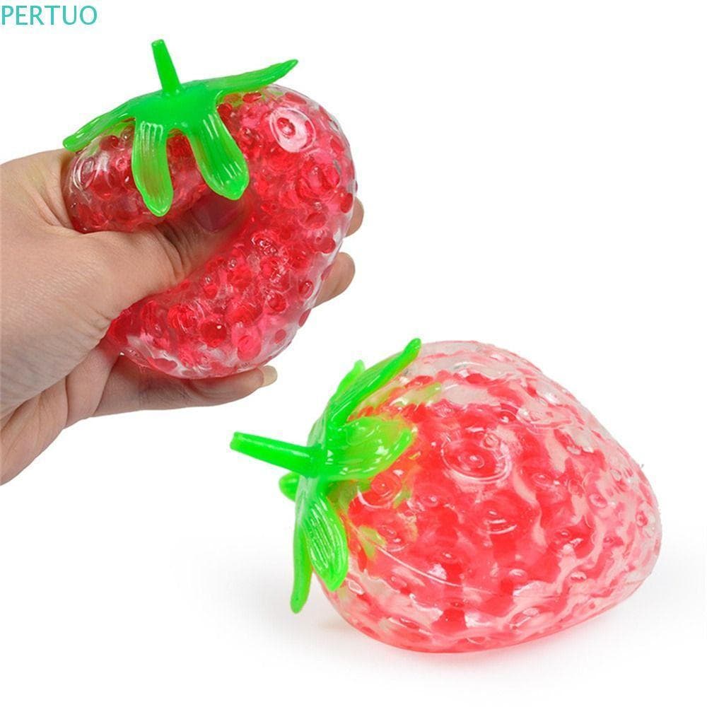 PERTUO Squeeze Toys Para Adulto Presente De Natal Esponja Morango Colorido Frutas Crianças Brinquedo Fidget