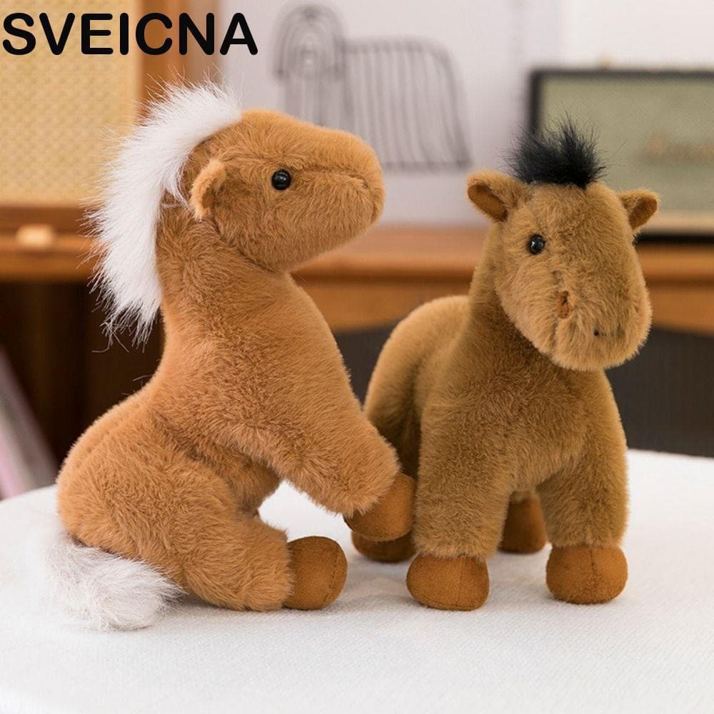 SVEICNA Boneca De Pelúcia Em Pé , Com Brinquedos De Cavalo De Cauda Recheada De Juba , Simulação