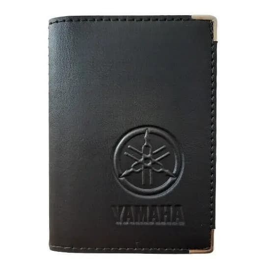 Carteira Porta Documento De Moto Yamaha Em Couro / hailitação cartões