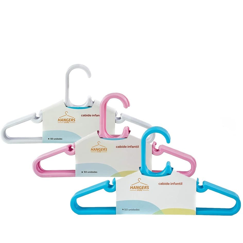40 Cabides Infantil Reforçados para Organização de Roupas do bebe