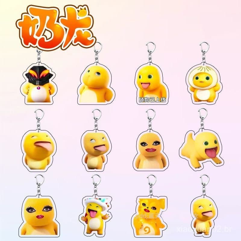Novo Chaveiro e Pingente de Mochila de Acrílico Dupla Face com Emoji Engraçado da NaiLong, Presente Criativo para Amigos