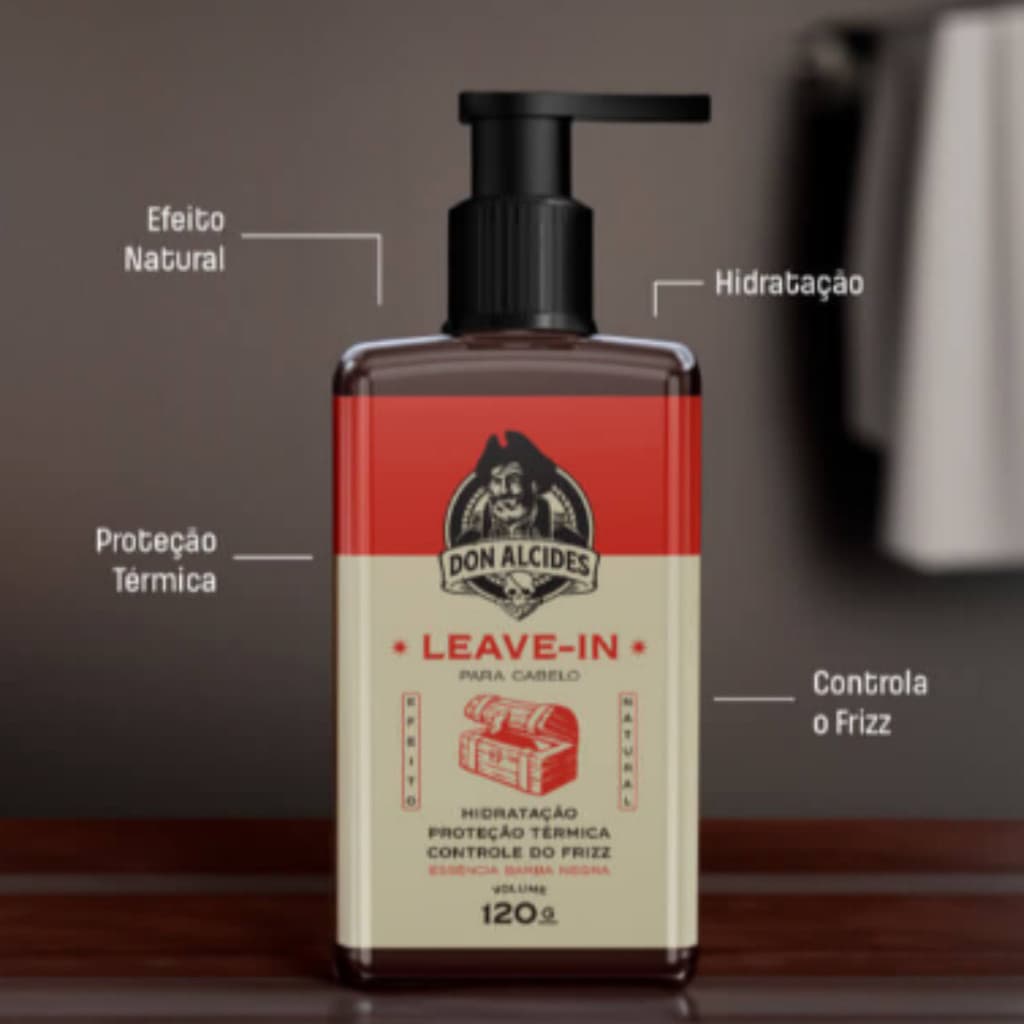Leave-in Don Alcides 120g Hidrata, Modela, Proteção Térmica