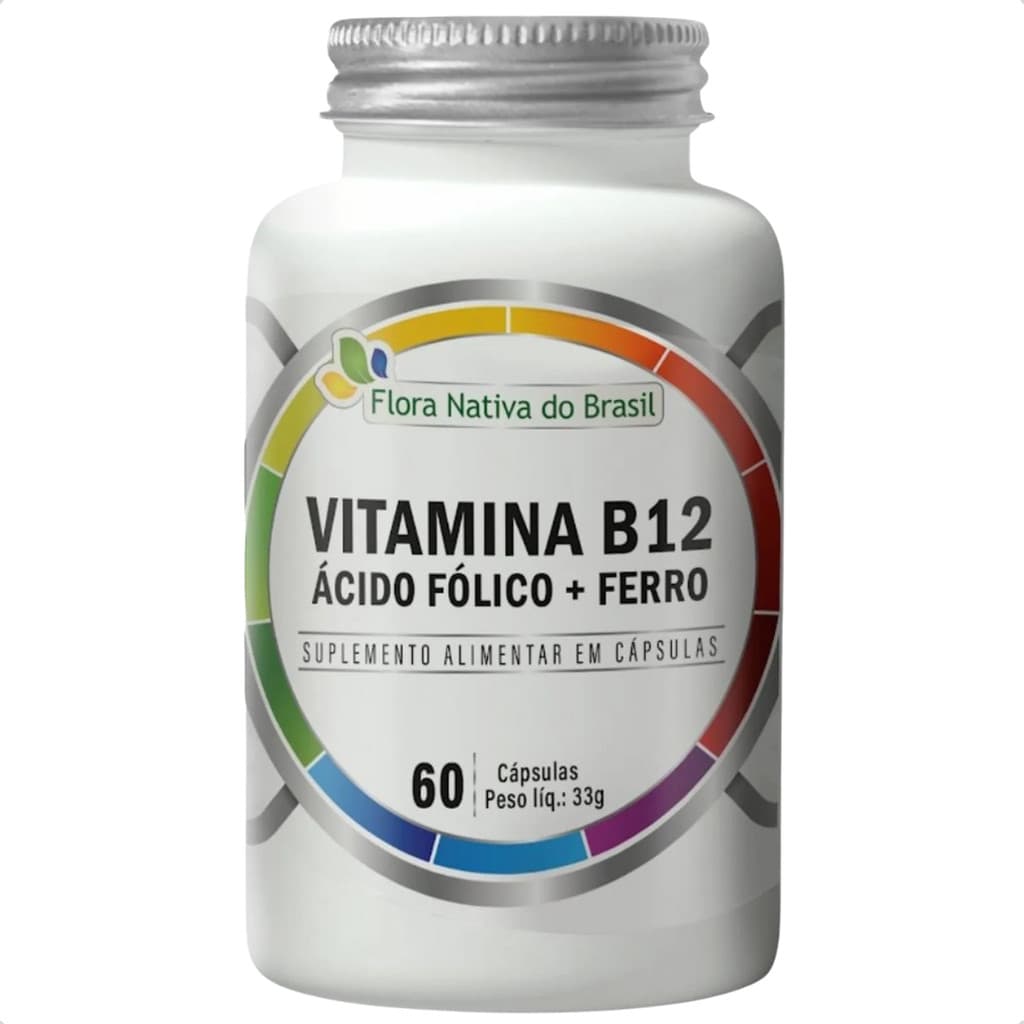 B12 Metilcobalamina Ferro Bisglicinato Flora Nativa 60 Cáps