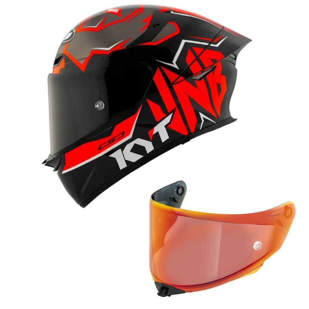 Capacete KYT TT Revo Nicolo Bulega 2022 Preto e Vermelho Mais Viseira Vermelha
