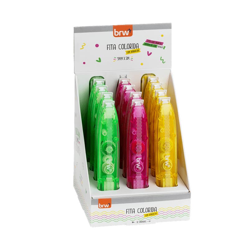 Fita Colorida + Borracha 5MM X 3M - BRW