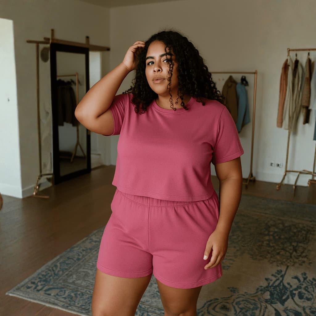 Babydoll Plus Size Pijama Curto Conforto Suede Noite Dormir