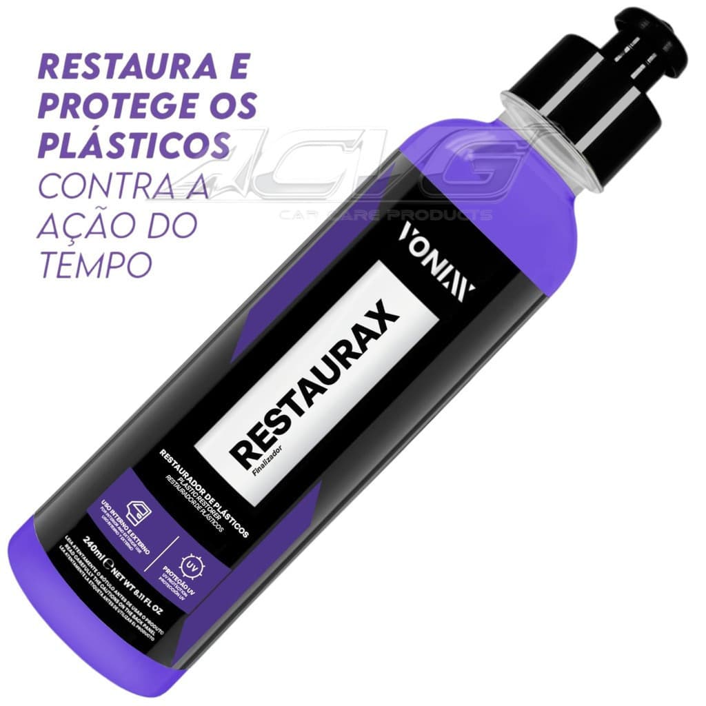 Restaurax 240ml Vonixx Restaurador e Revitalizador de Plásticos Internos e Externos