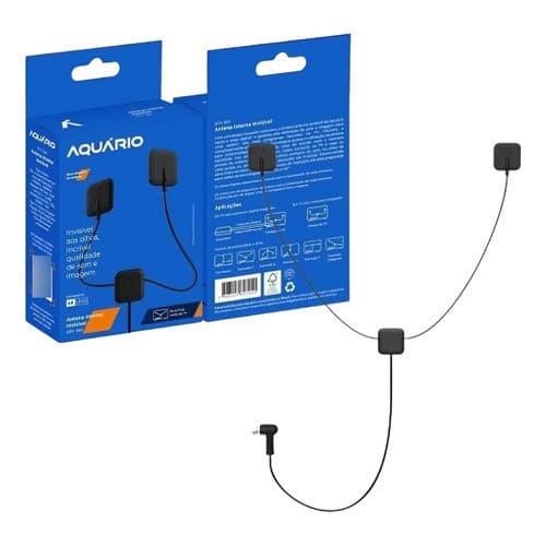 Antena Interna Invisível Dtv-300 Premium Aquario 4k UHD Sinal Ampliado