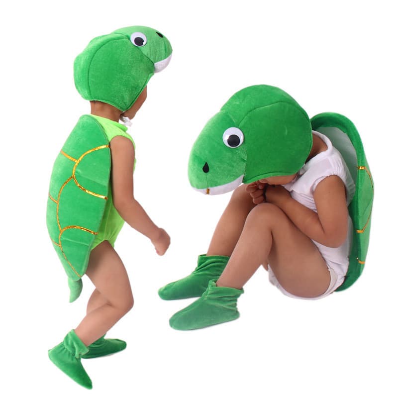 Drama infantil tartaruga coelho traje de corrida estudantes adultos pai-filho dança tartaruga coelho branco traje de des