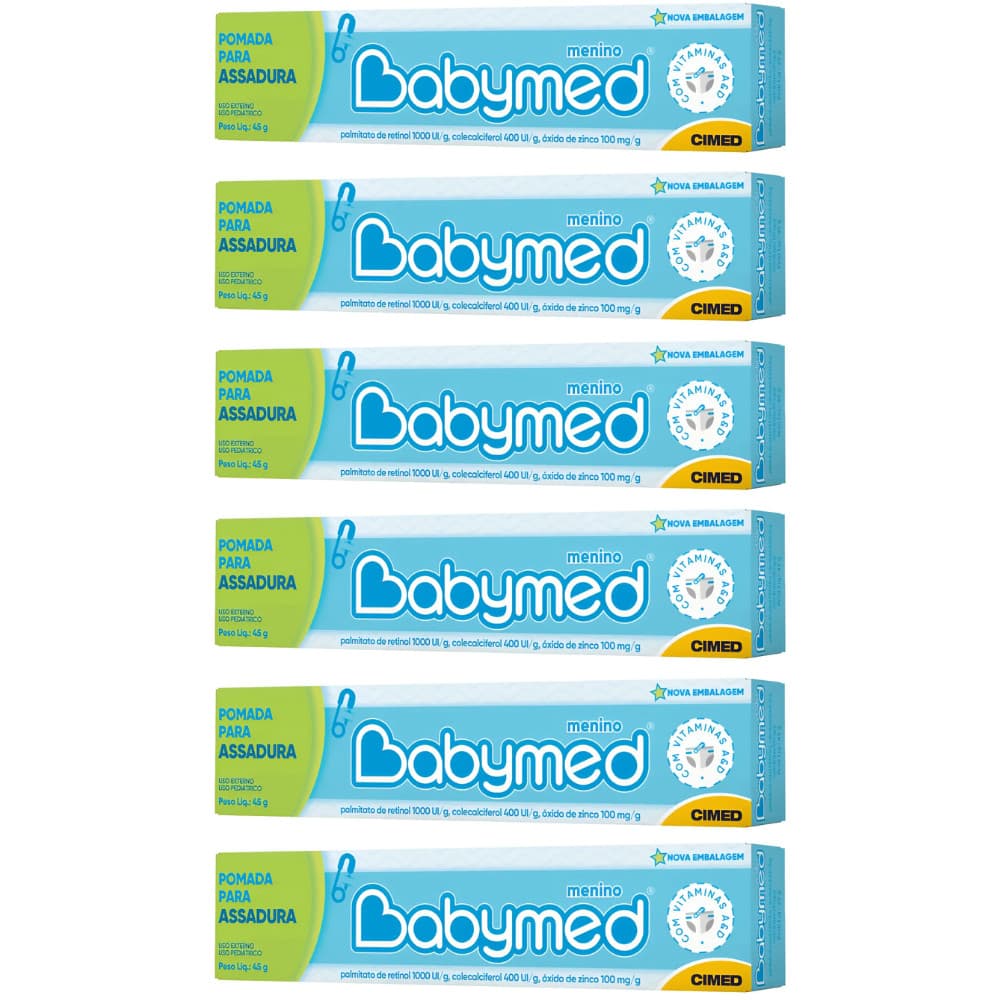 6un Pomada Babymed Azul Menino 45g - CIMED