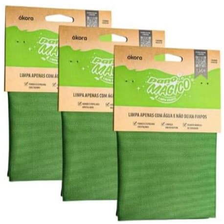 3 Pano De Limpeza De Vidros magico Ecomais ecologico Ákora Premium 3 Unidades ENVIO RÁPIDO
