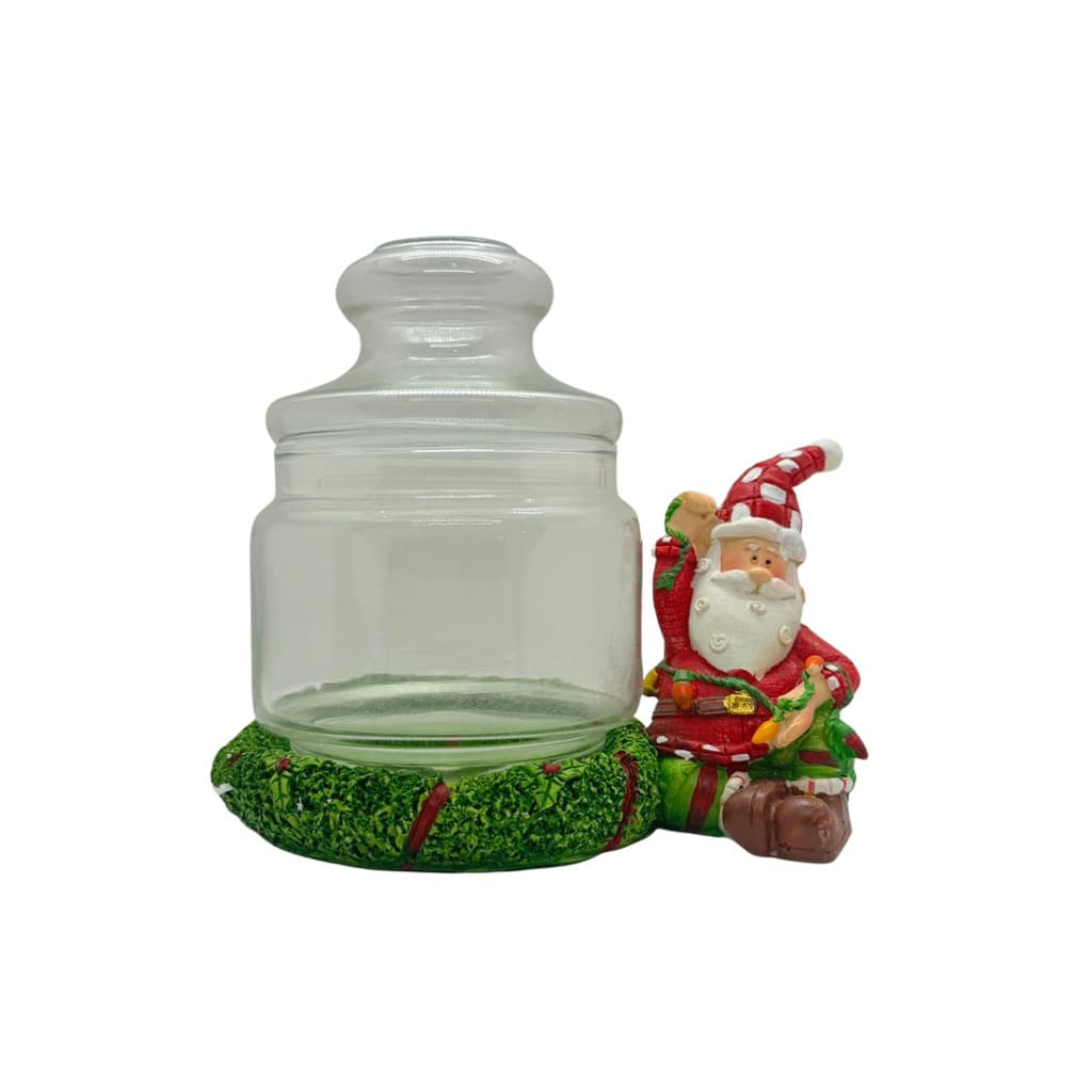 ENFEITE DE NATAL COM POTE DE VIDRO HERMÉTICO MODELO A