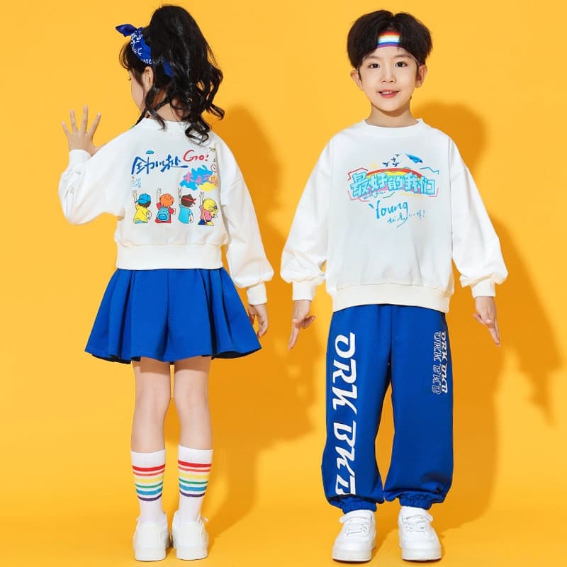 Fantasias infantis de líderes de torcida Roupas de Festival de manga comprida Alunos da escola primária Jogos Uniformes