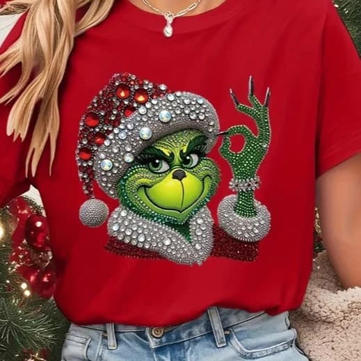 Camisa Natalina Grinch Personagem Natal Festas Fim De Ano Camiseta 100% Algodão