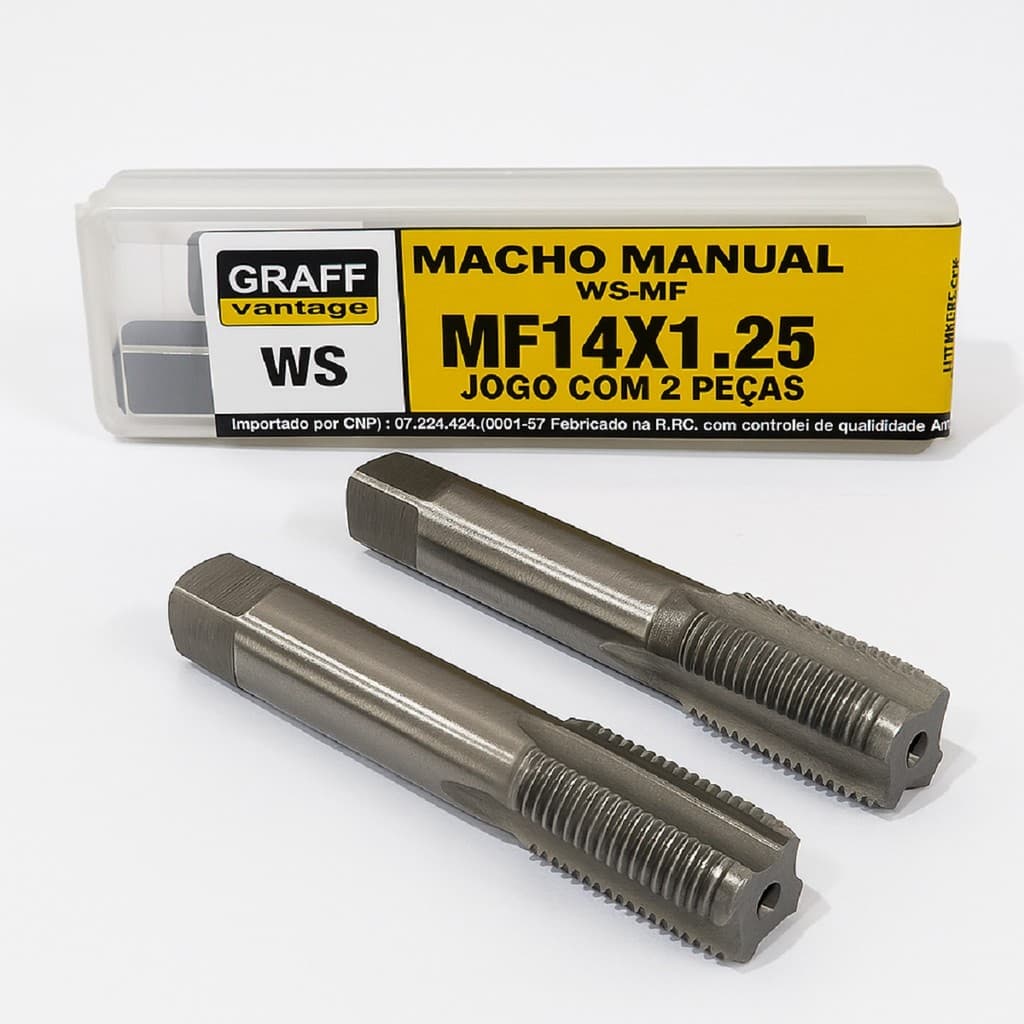 Macho Manual M14 x 1,25 WS-M em Aço Liga – Jogo com 2 Peças