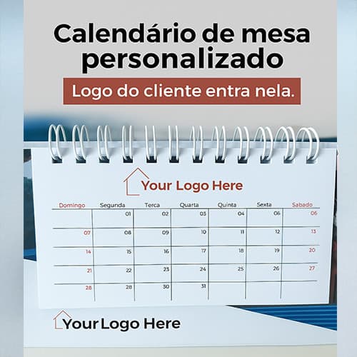 Calendários de Mesa Cartonados Personalizados - Atacado