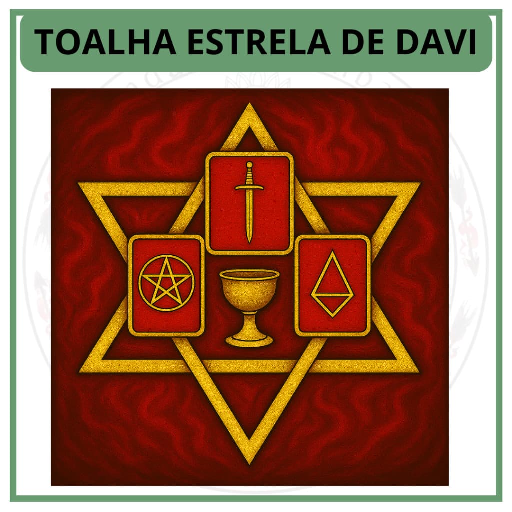 Toalha para Jogo de Tarot 0,70x0,70cm Estrela De Davi