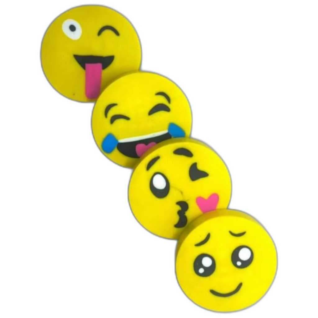 Borrachas Emoticons Emojis Fofinhos Smiles Com 4 Un Daiwa Goller Cor Amarelo volta as aulas