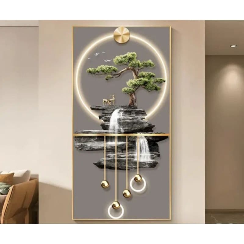 ️ Quadro Decorativo 3D Natureza e Cachoeira – 1 Peça Moderna e Sofisticada (sem led) NÃO É LUMINÁRIA