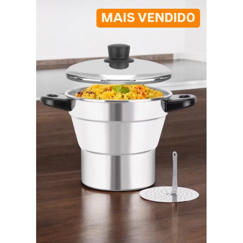 Cuscuzeiro Nordestino Polido de Alumínio Vários Tamanhos 14 16 18 20 Vapor Verduras