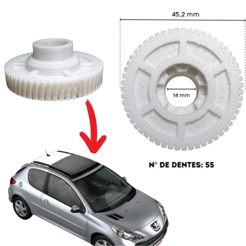 Engrenagem Teto Solar 206 Moonlight E C3 C4 Solaris