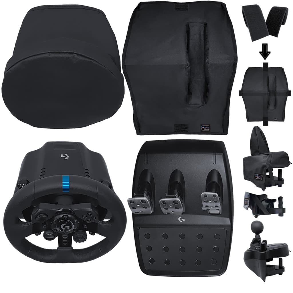 Capas Protetoras Compatíveis c/ Volante Base e Pedal G29 G920 G923 + Capa p/ Câmbio Shifter Logitech