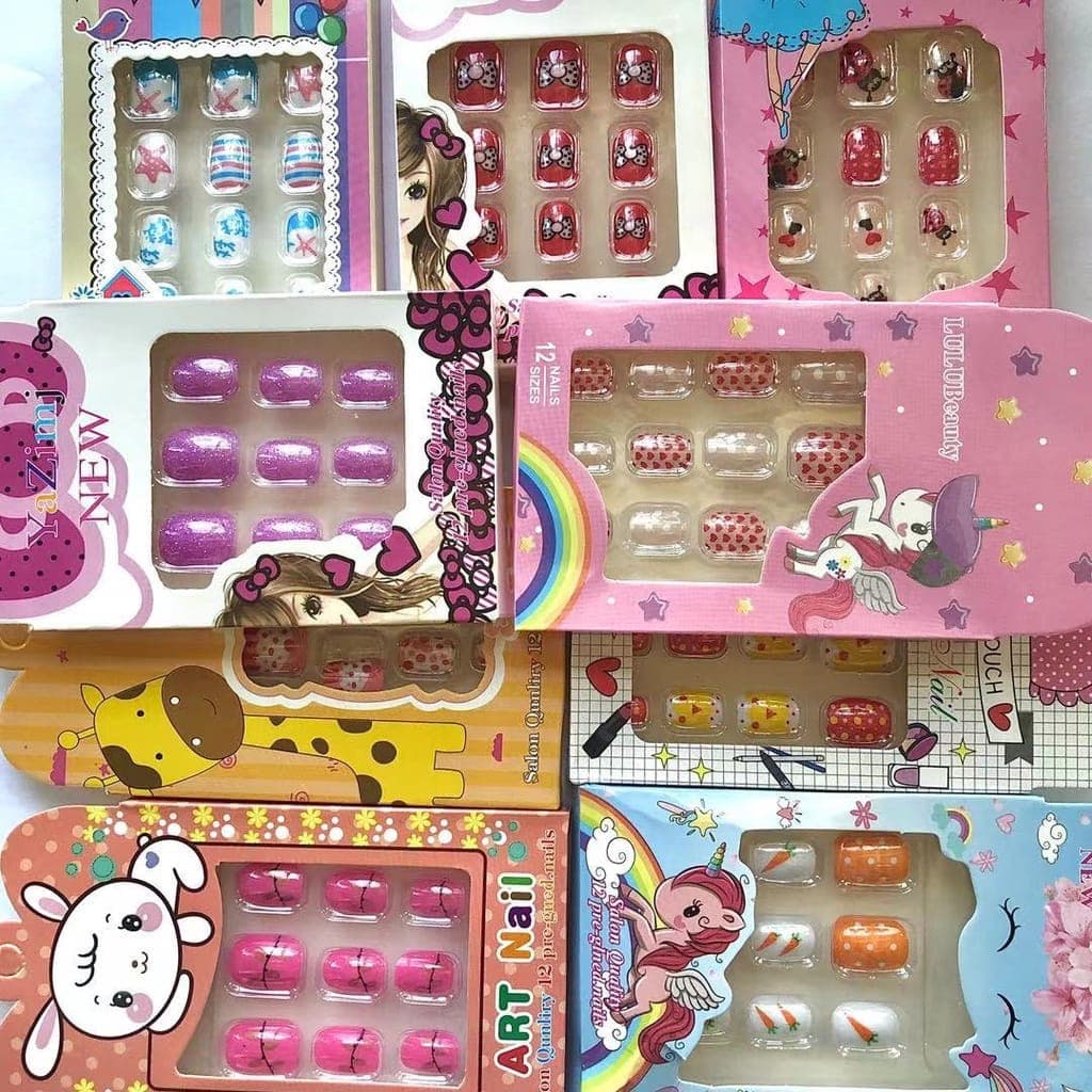 Kit de unhas postica adesivo 12UNS /Unhas postiças crianças