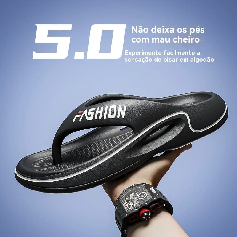 Flip Flops EVA Masculino Verão Sola Grossa 2025 Novo Antiderrapante Ao Ar Livre Wear High-End Praia Tanga Sandálias Para
