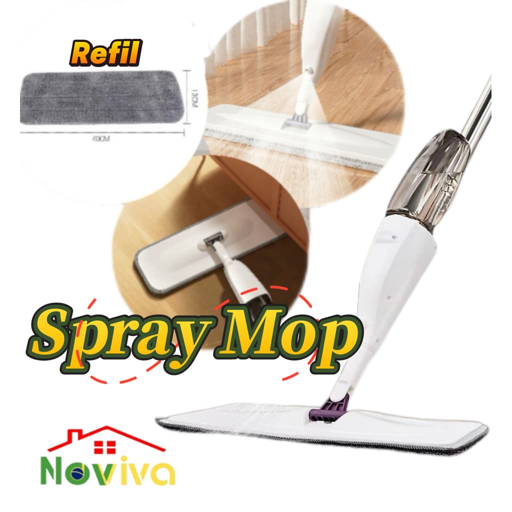 MOP Spray Rodo Esfregão com Reservatório Rodo Magico Limpa Seca Refil