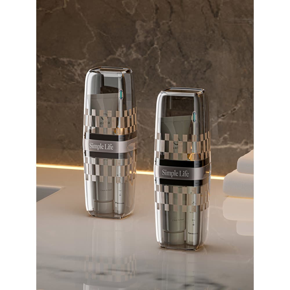 Copo de lavagem de viagem de luxo leve escova de dentes copo de pasta de dente portátil conjunto de armazenamento de cil