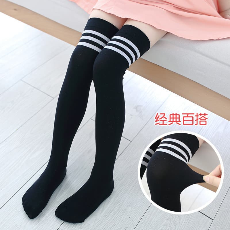Adequado para crianças meias de panturrilha adequadas para meninas verão outono meias finas de veludo para dança acima