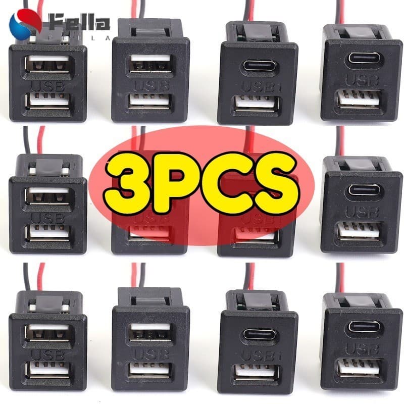 Soquete De Porta De Carregamento USB Tipo C De 2 Pinos-Conector De PVC Durável 5V2A Painel Duplo-Para Cabo De Transferên