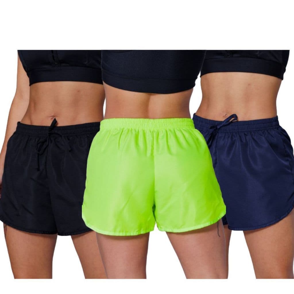 Kit 3 Shorts Feminino Tactel Moda Praia P ao Plus Size