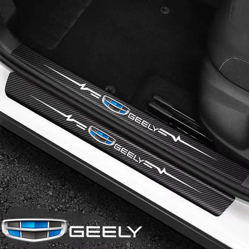 4pcs Adesivo de Carro Porta Fibra de Carbono Protetor de Soleira Decalques Para geely emgrand ec7 ec8 ck atlas ck2 ck3 g