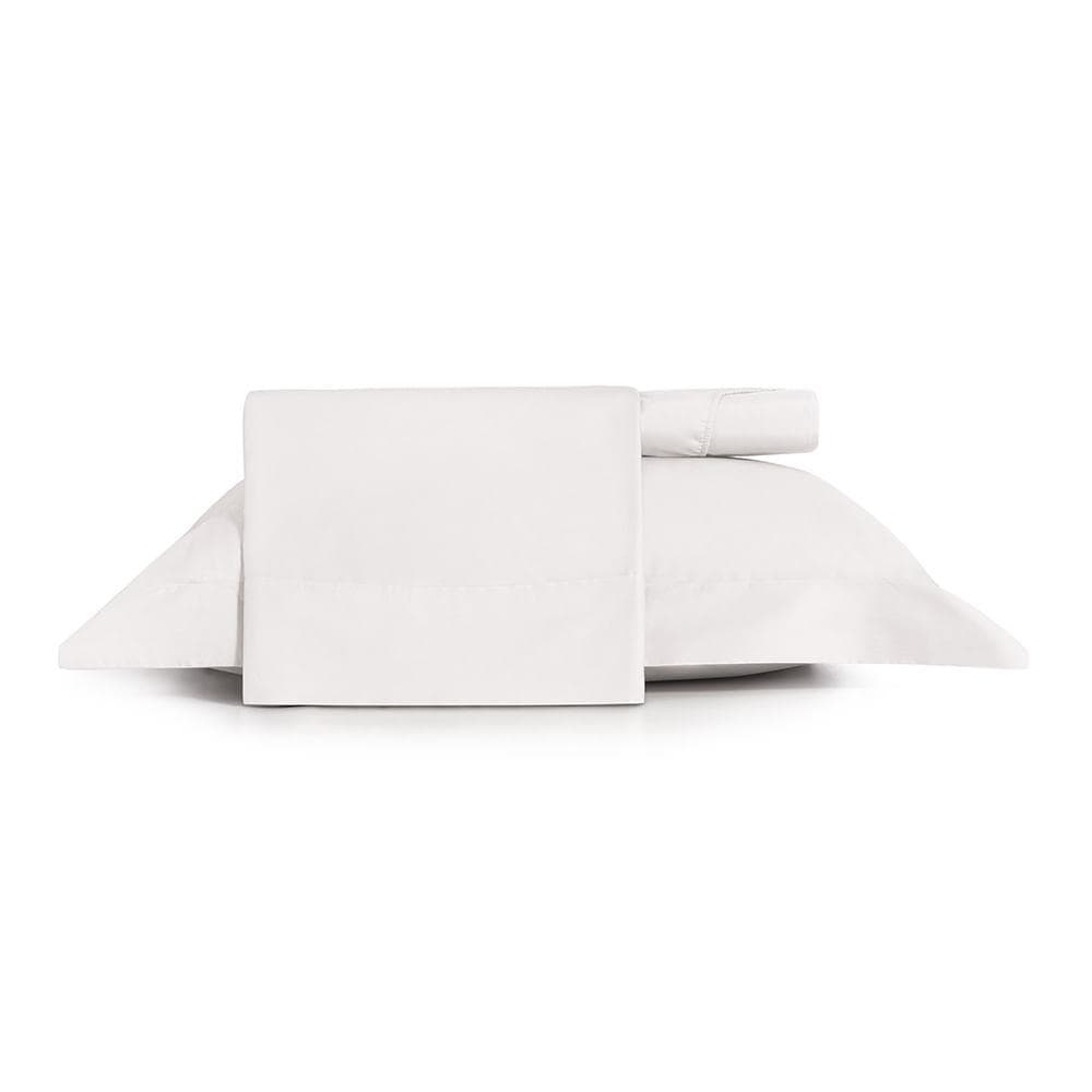 Jogo de Cama Solteiro King 3 Peças Altenburg Algodão Lux 200 Fios  Branco