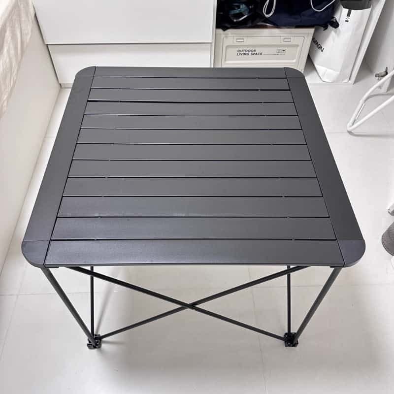 Mesa dobrável de liga de alumínio para acampamento, mesa portátil para piquenique, churrasco, passeio autônomo, quadrado