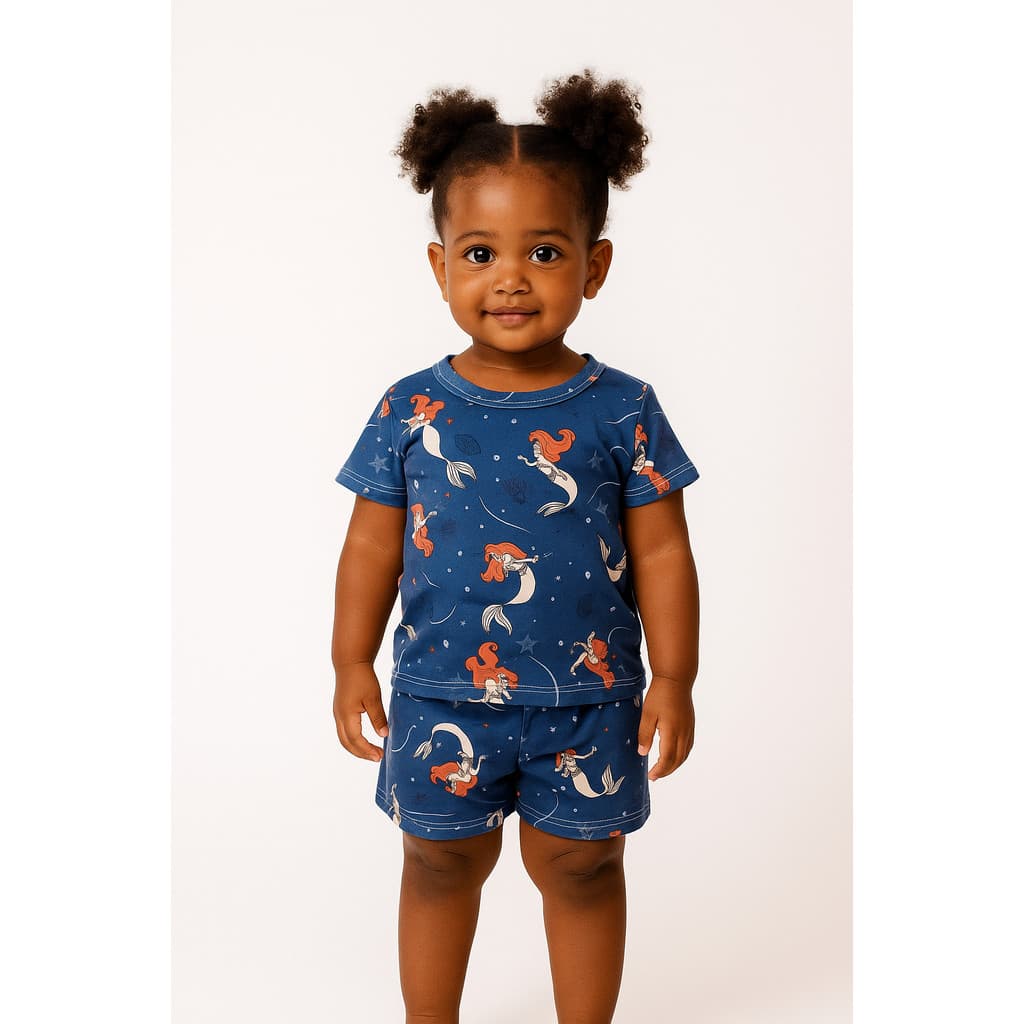 Pijama Infantil Renata Manguinha Pequena Sereia