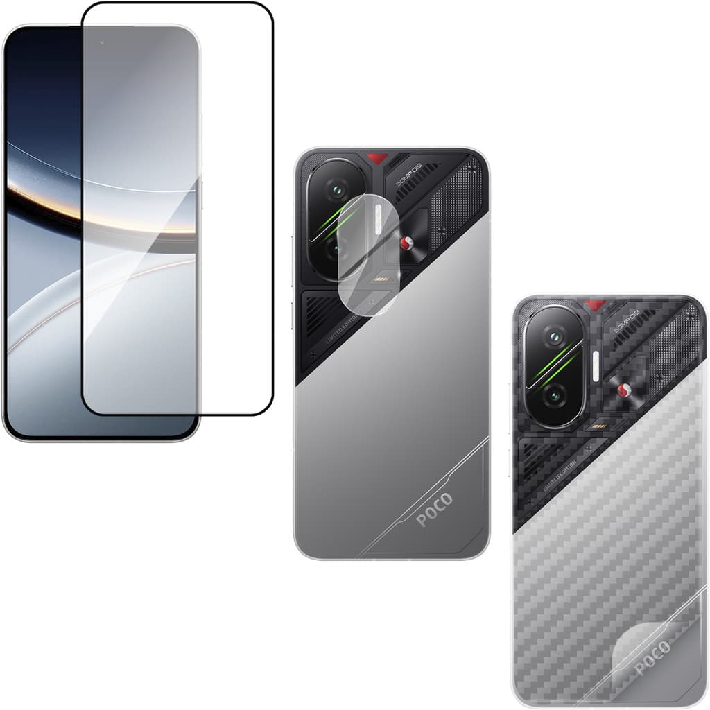 Película Vidro 3D + Película Câmera + Película Traseira P/ Xiaomi Poco F7 5G