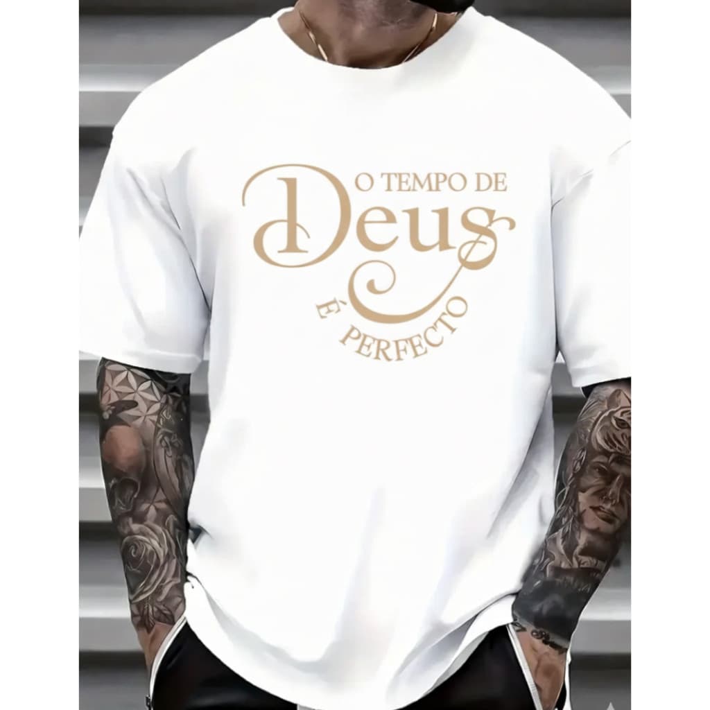 Camiseta O Tempo de Deus é Perfecto camisa Tshirt blusa gospel católica evangélica DEUS