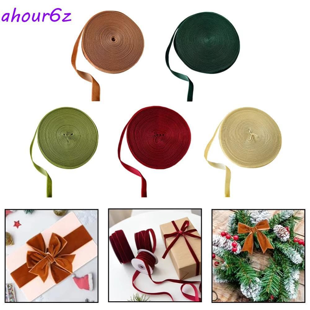 Fita Envoltória AHOURZ , Tecido De Veludo DIY De Decoração De Árvore De Natal , Laço Envoltório