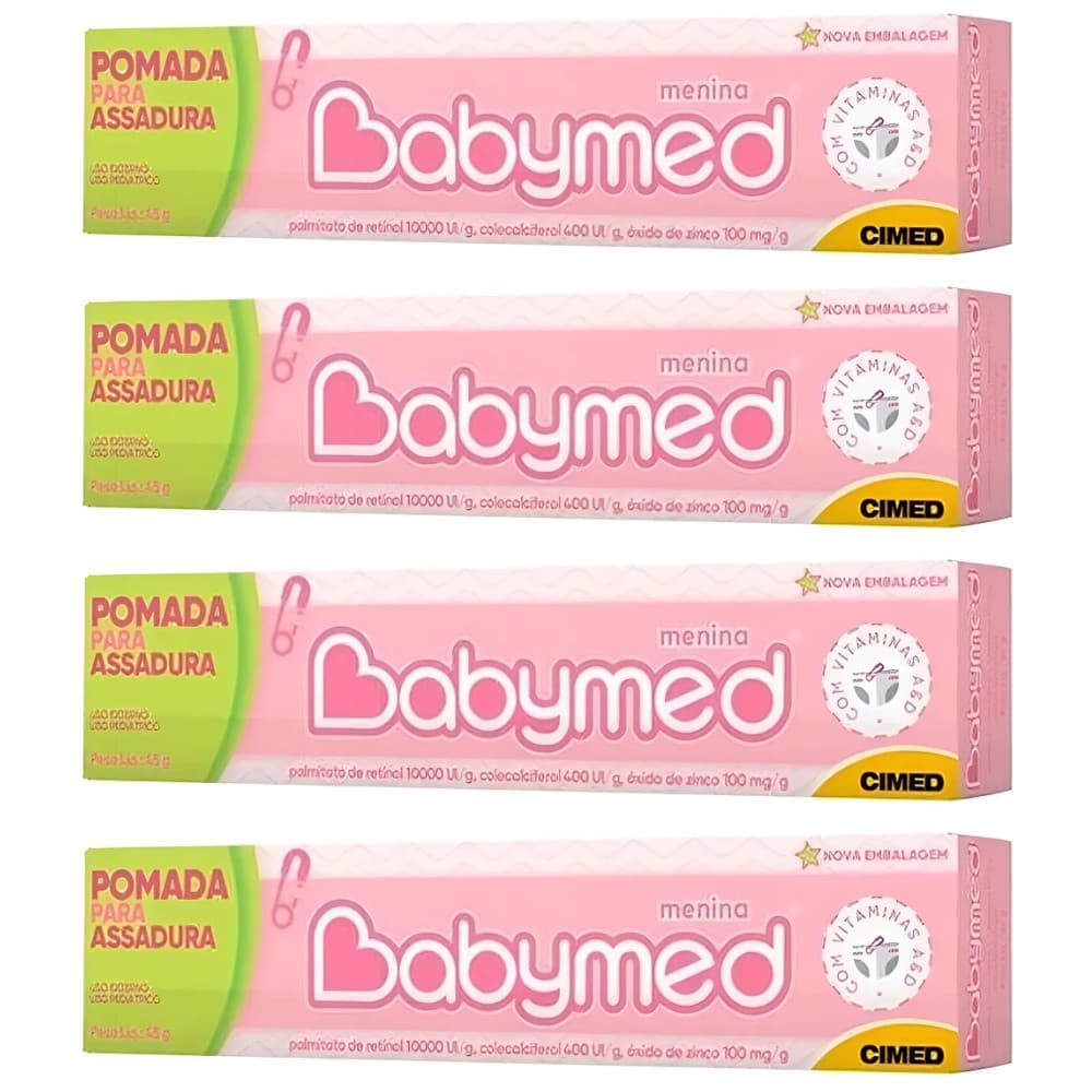 4un Pomada Babymed Rosa Menina 45g - CIMED