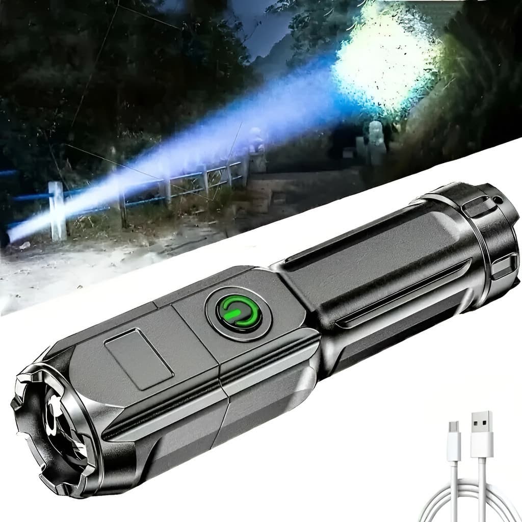 Lanterna Led Recarregável Usb 3 Modos À Prova D'água Adequado Para Acampamento Ao Ar Livre