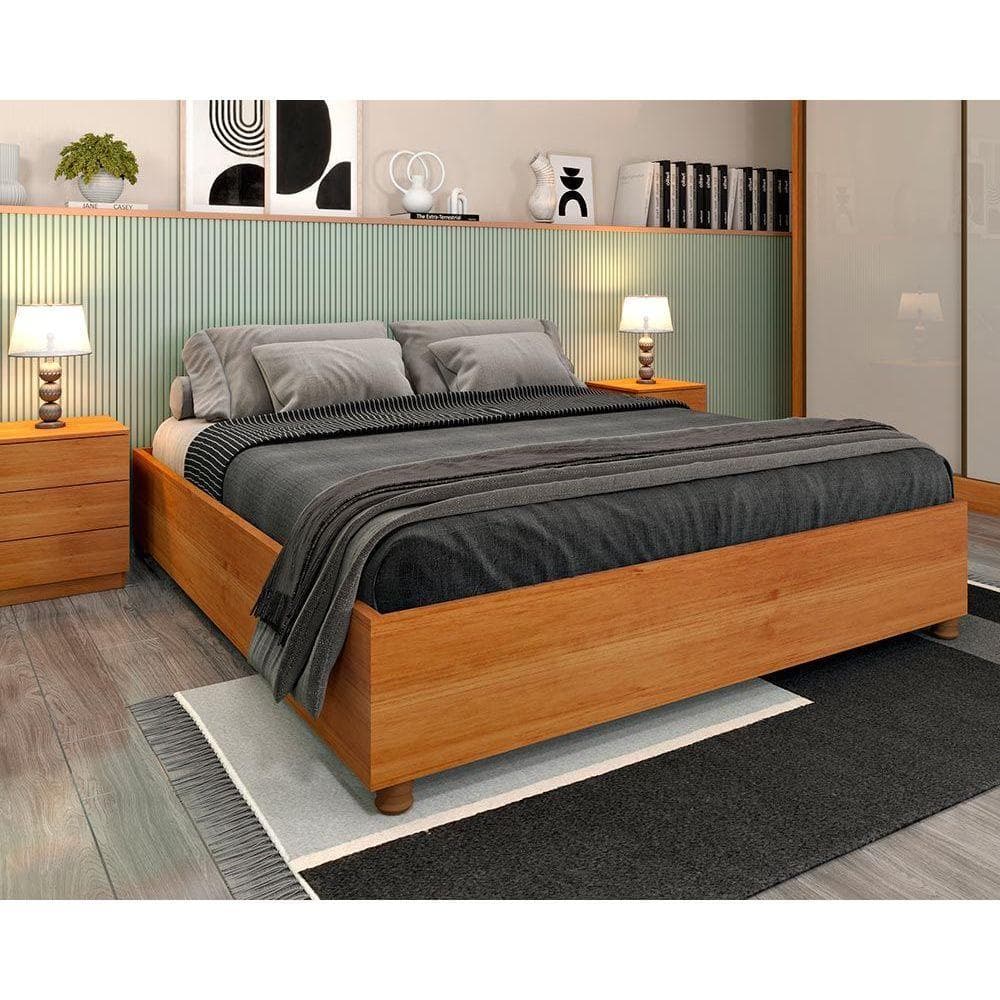Cama de Casal de Mônaco Cinamomo - Tcil Móveis