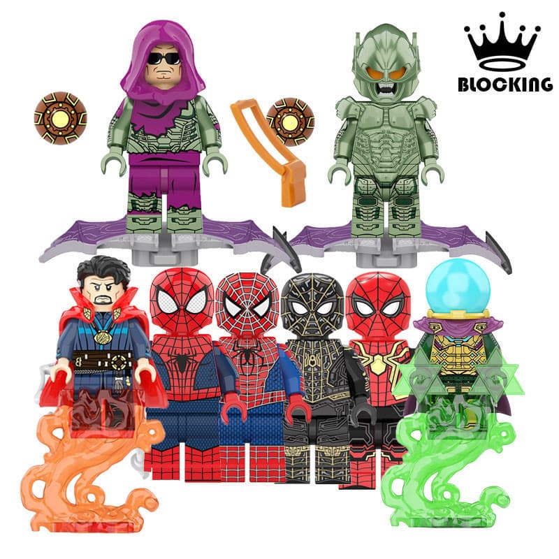 Homem Aranha Mysterio Verde Goblin Bloco De Construção Brinquedos Super Herói Figura Infantil
